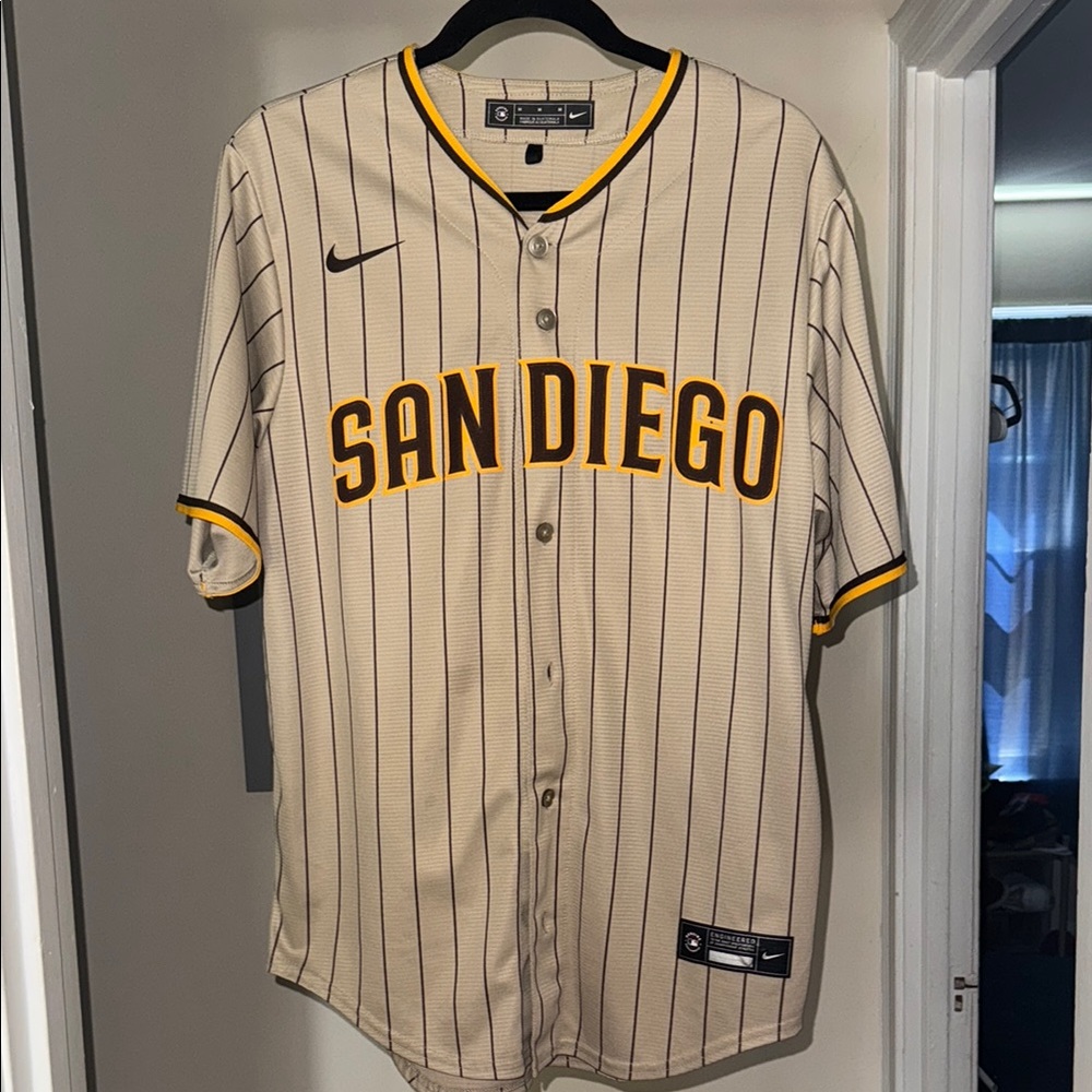 Nike San Diego Baseball Jersey - Cream and Black